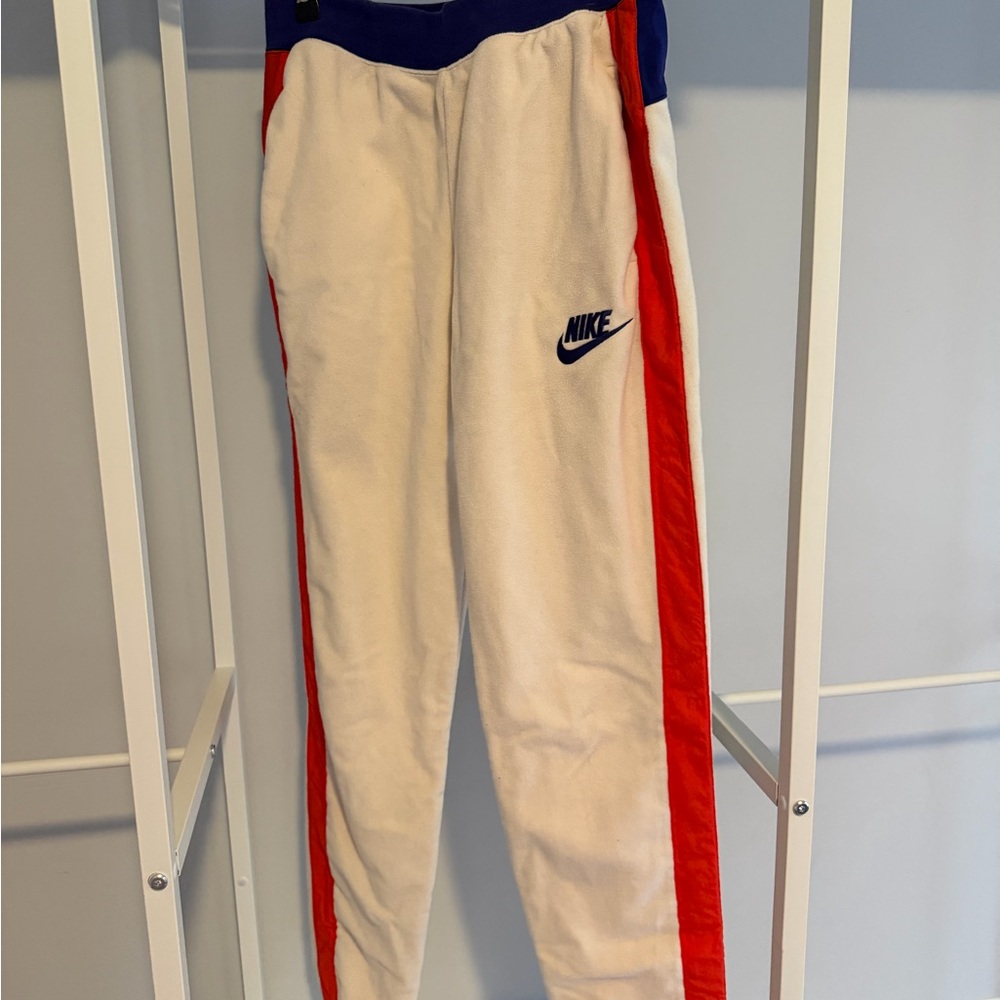 Nike women’s  Blue, Cream, and Red Joggers size small